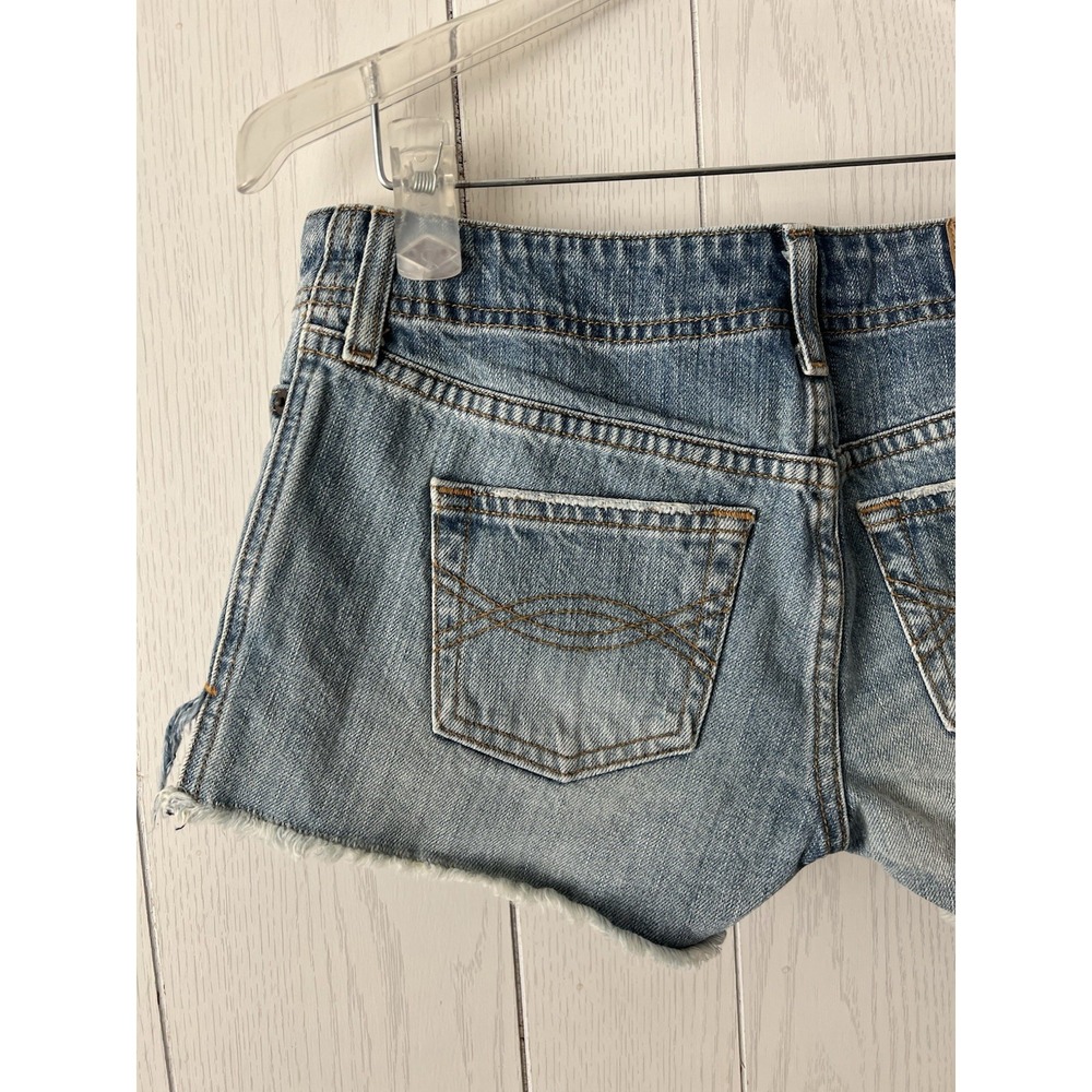 Vtg Y2K Abercrombie & Fitch Women's Low Rise Blue Jean Denim Mini Shorts Size 2 - Picture 6 of 15